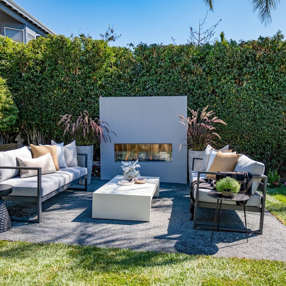 firegear kalea bay vent free gas fireplace with white surround in hgtv celebrity iou