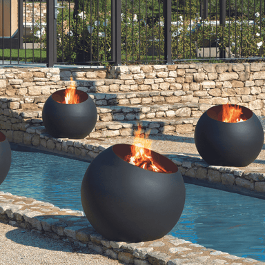 focus bubble fire pit in garden