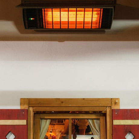 Heatscope Spot 35" Black Electric Heater with Optional Weathershield