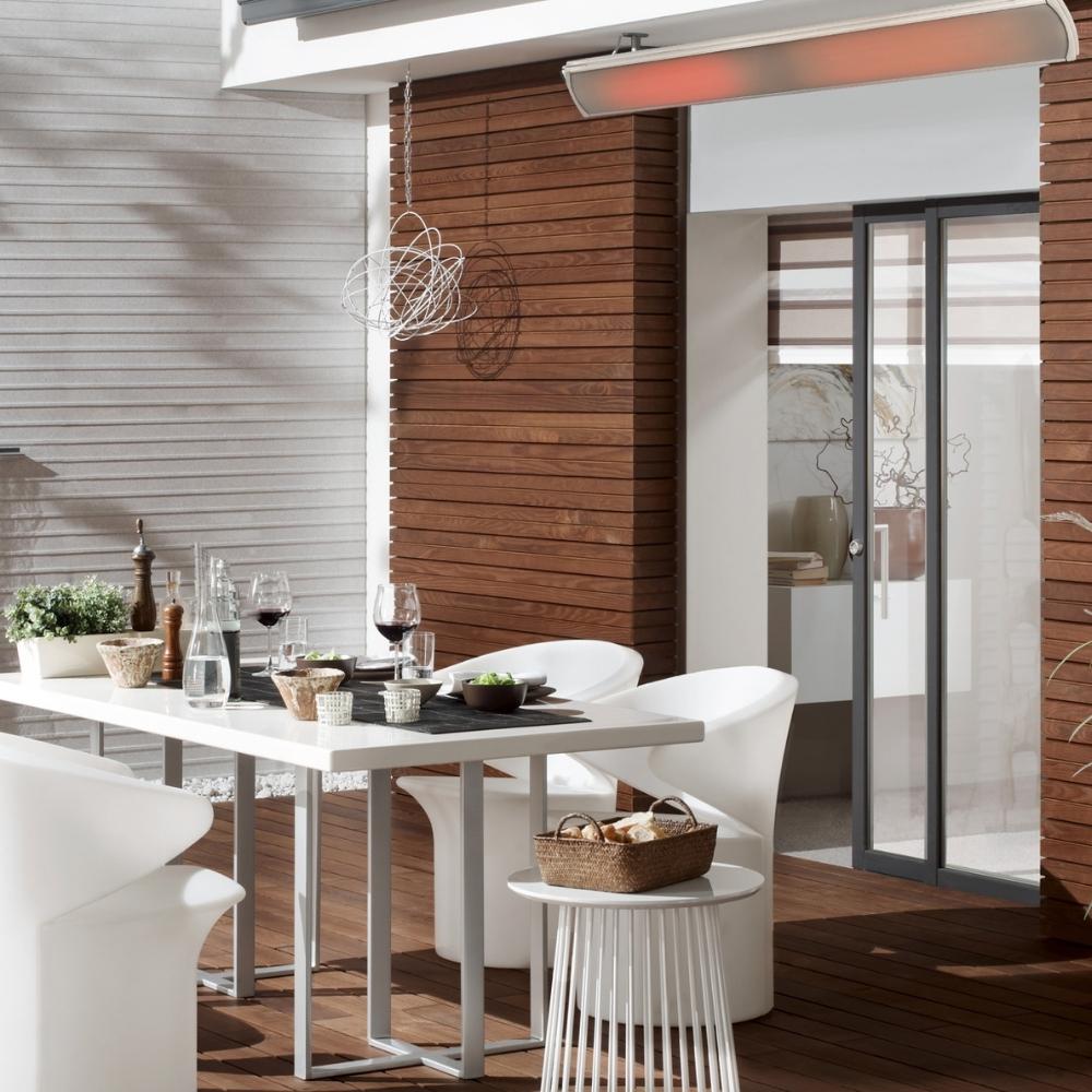 Heatscope Vision 65" White Electric Heater in Outdoor Patio