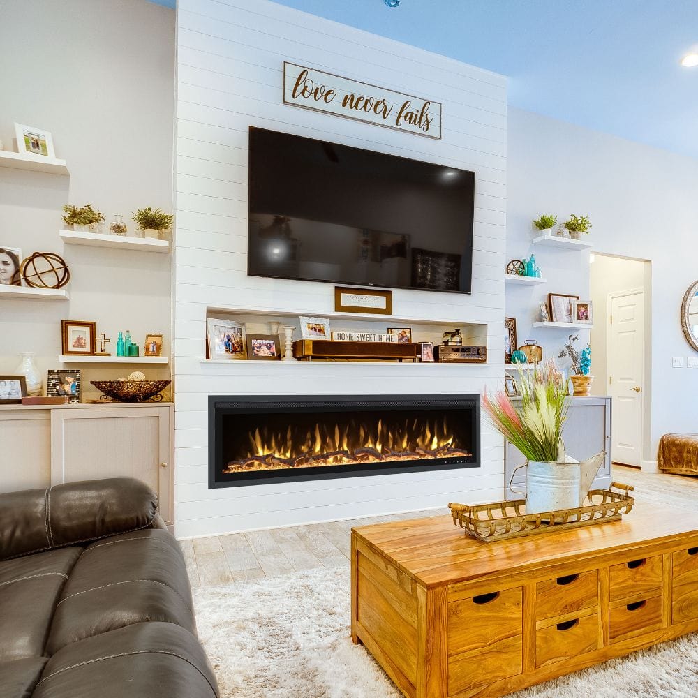 Huntington Fireplaces Sparkling Series Electric Fireplace in transitional living space