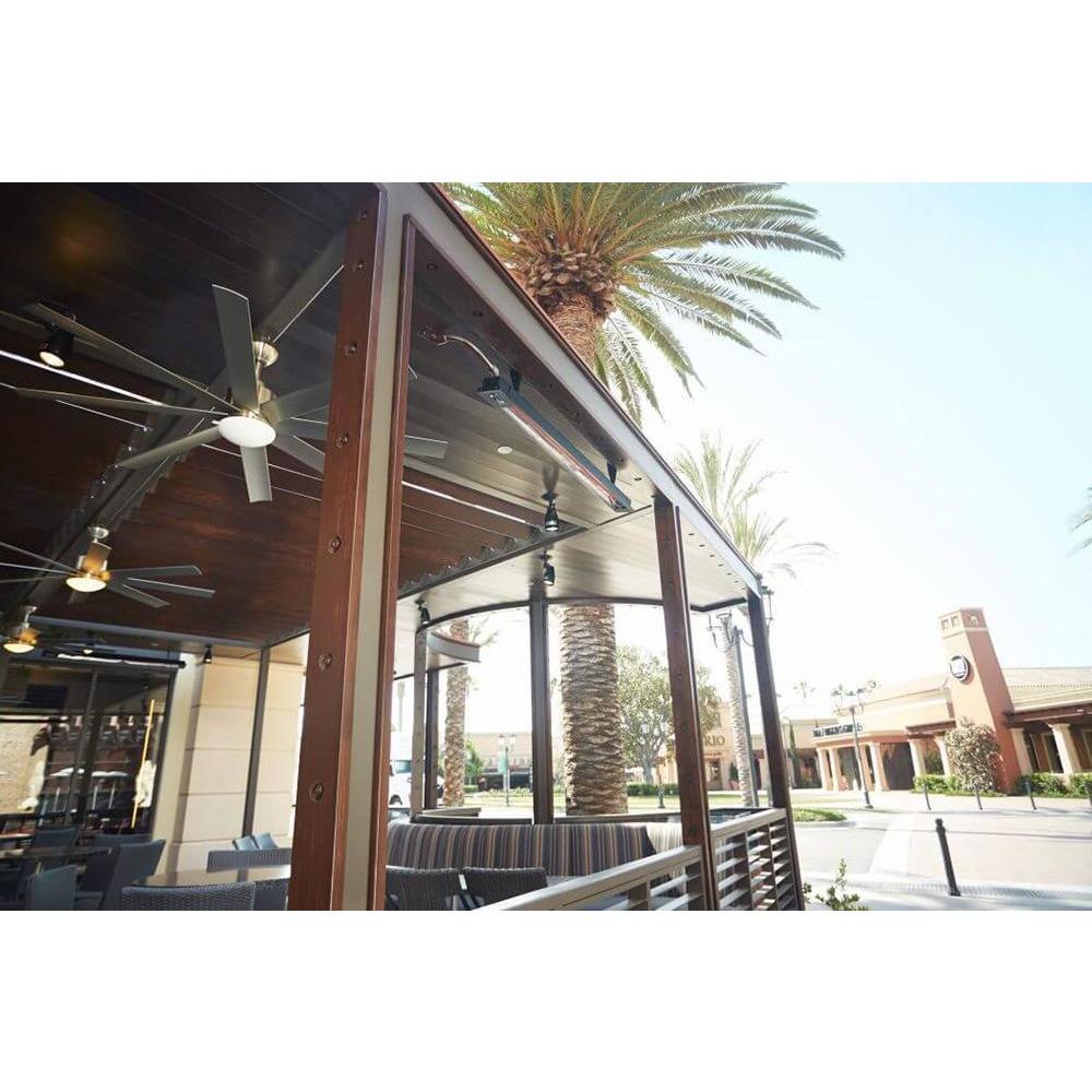 Infratech SL Series 42" Electric Patio Heater in restaurant outdoor seating area