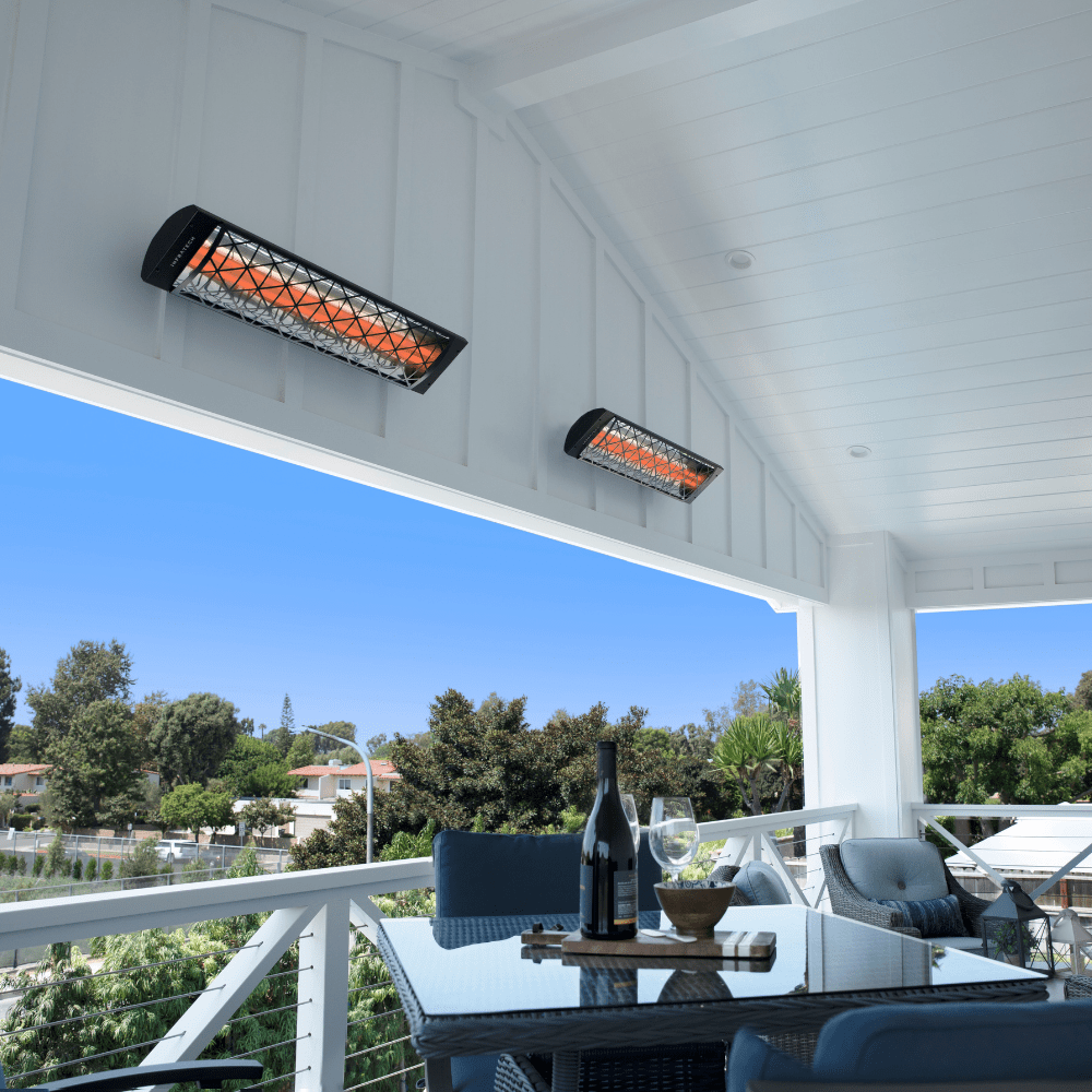 Infratech heater with contemporary motif kit in patio