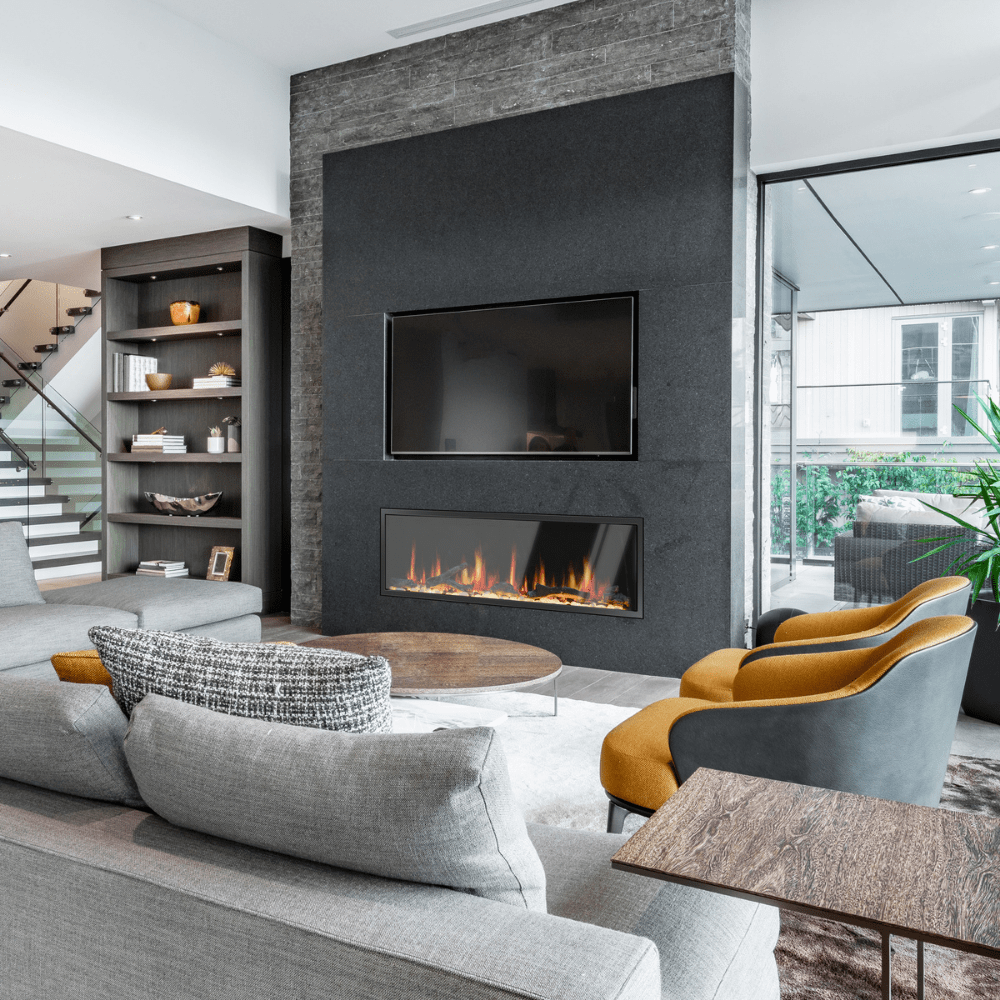 litedeer homes latitude ZEF55 55-inch built-in electric fireplace with tv on top