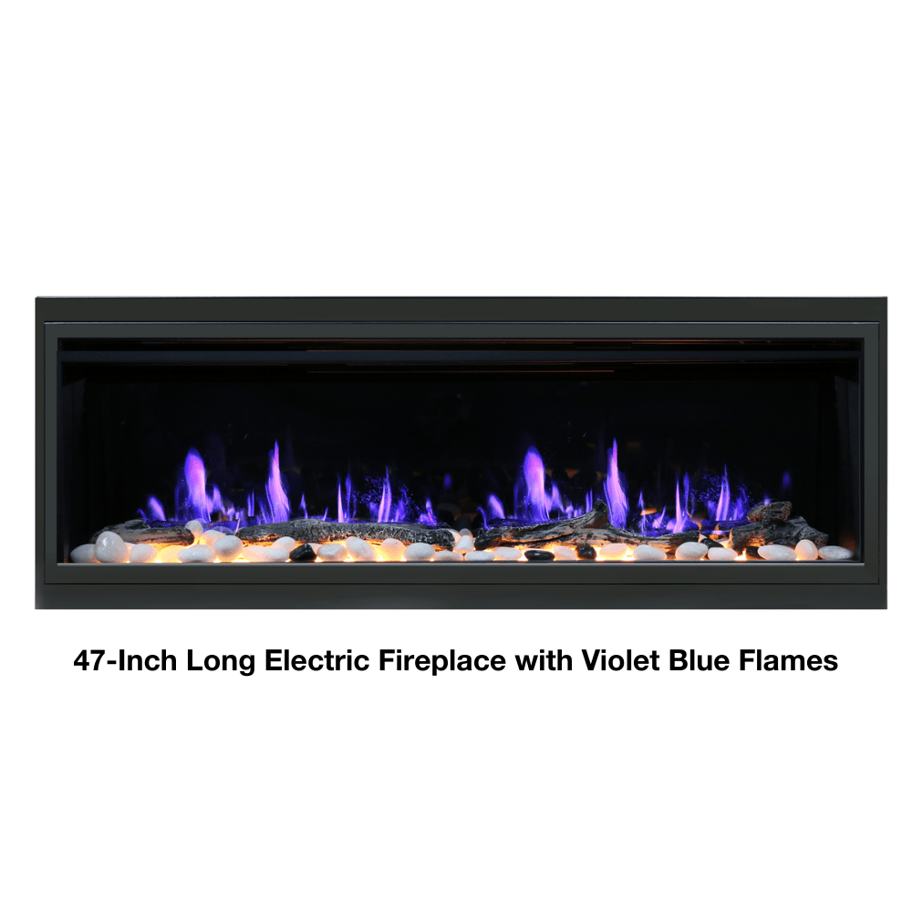 litedeer homes latitude ZEF45 45-inch built-in electric fireplace with violet blue flames