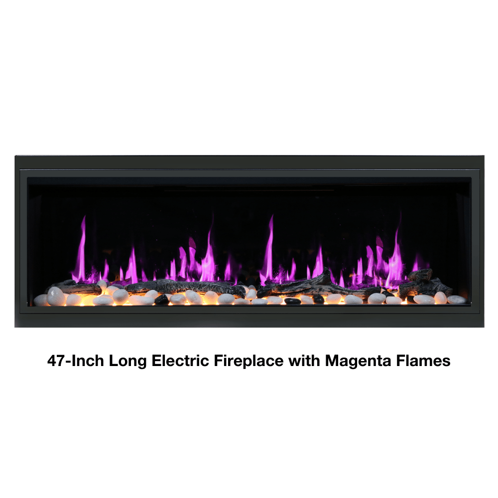 litedeer homes latitude ZEF45 45-inch built-in electric fireplace with magenta flames