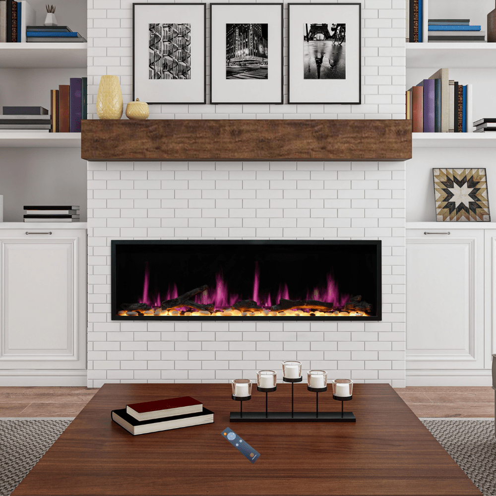 litedeer homes electric fireplace with magenta flames