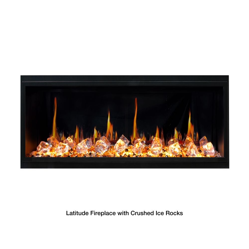 Litedeer Homes Latitude Electric Fireplace with Crushed Ice Rocks