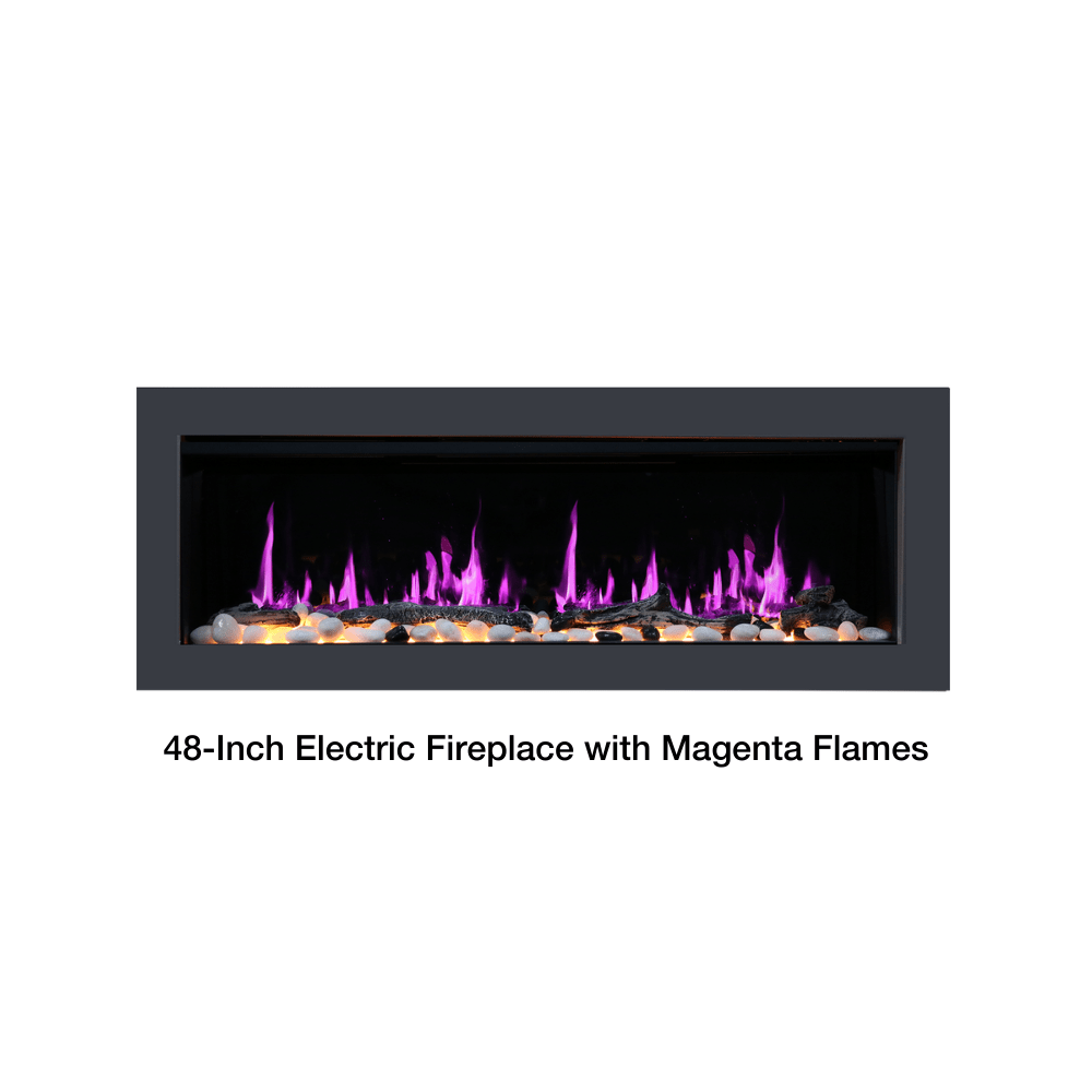 litedeer homes ZEF48 latitude II 48-Inch electric fireplace with magenta flames