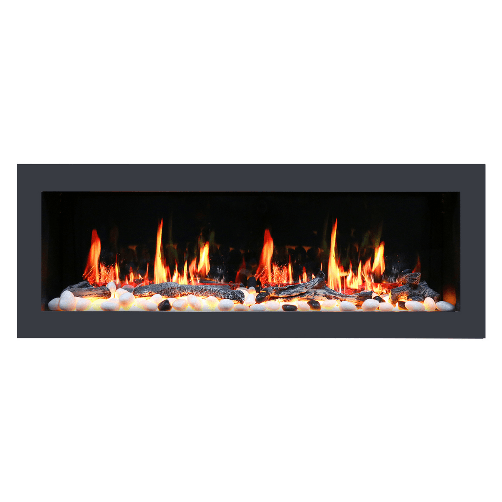 Litedeer Homes Latitude II Built-in Smart Electric Fireplace with 3-Inch Trim