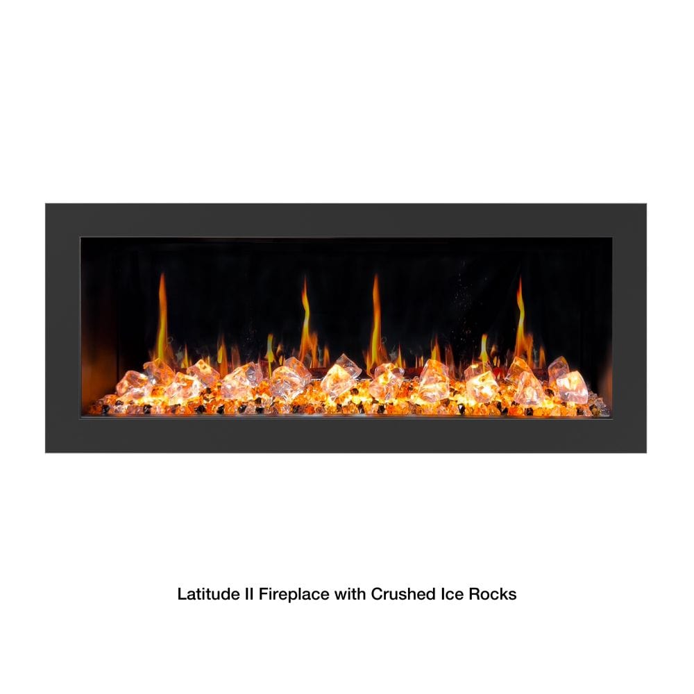 Litedeer Homes Latitude II Electric Fireplace with Crushed Ice Rocks