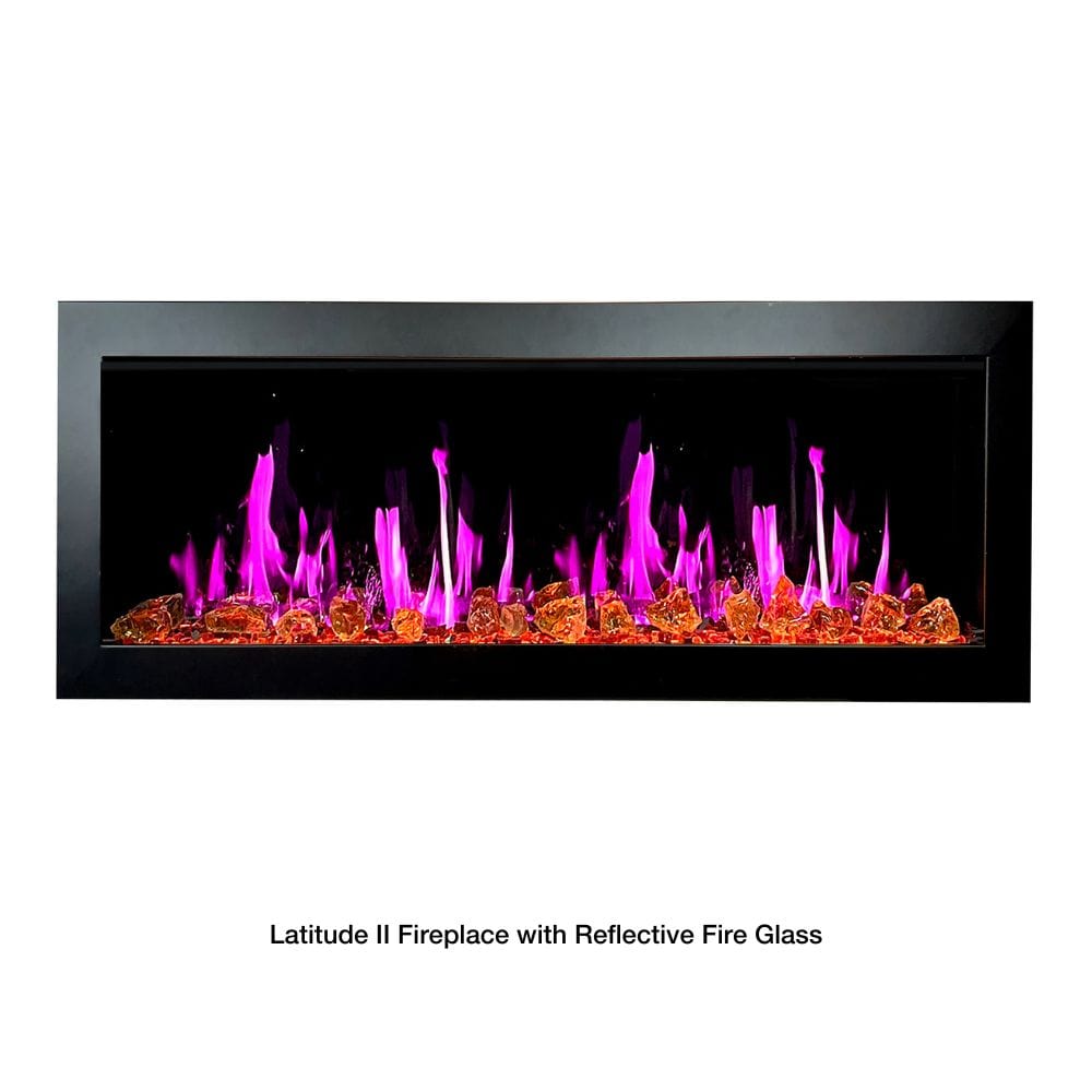 Litedeer Homes Latitude II Electric Fireplace with Fire Glass