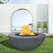 modern blaze round coal fire bowl with smooth surface in a light outdoor setting