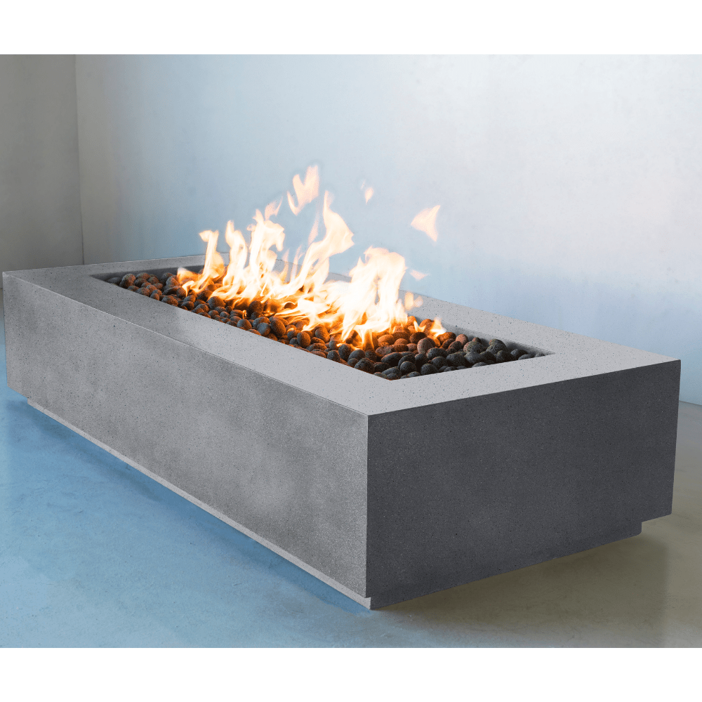 Modern Blaze Lumera Cascade Cliff Linear Fire Pit Side View