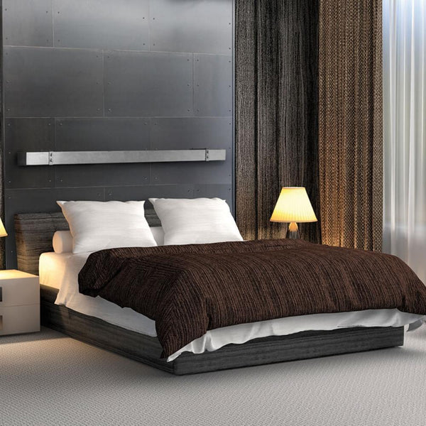 Modern Industrial Black Floating Mantel Shelf in Bedroom