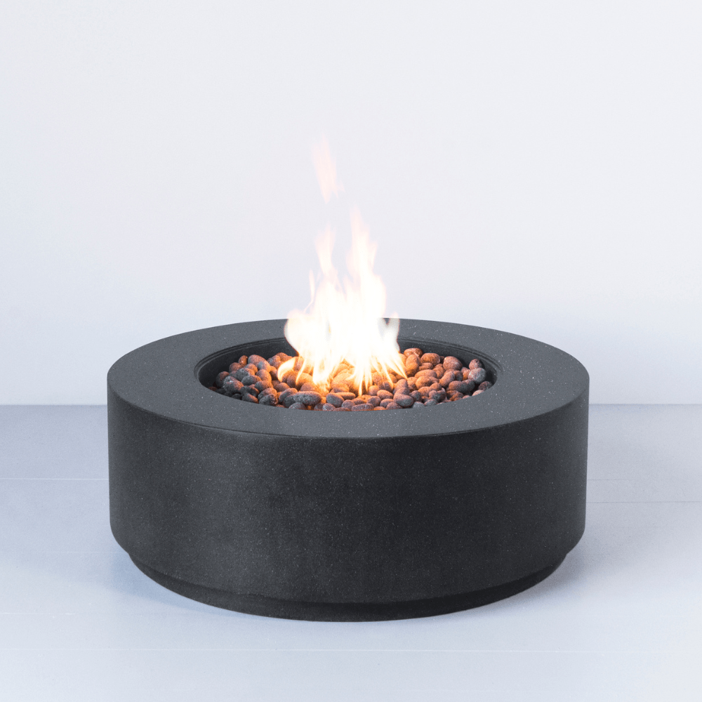 Modern Blaze Oblica Pacific Midnight Round Fire Pit