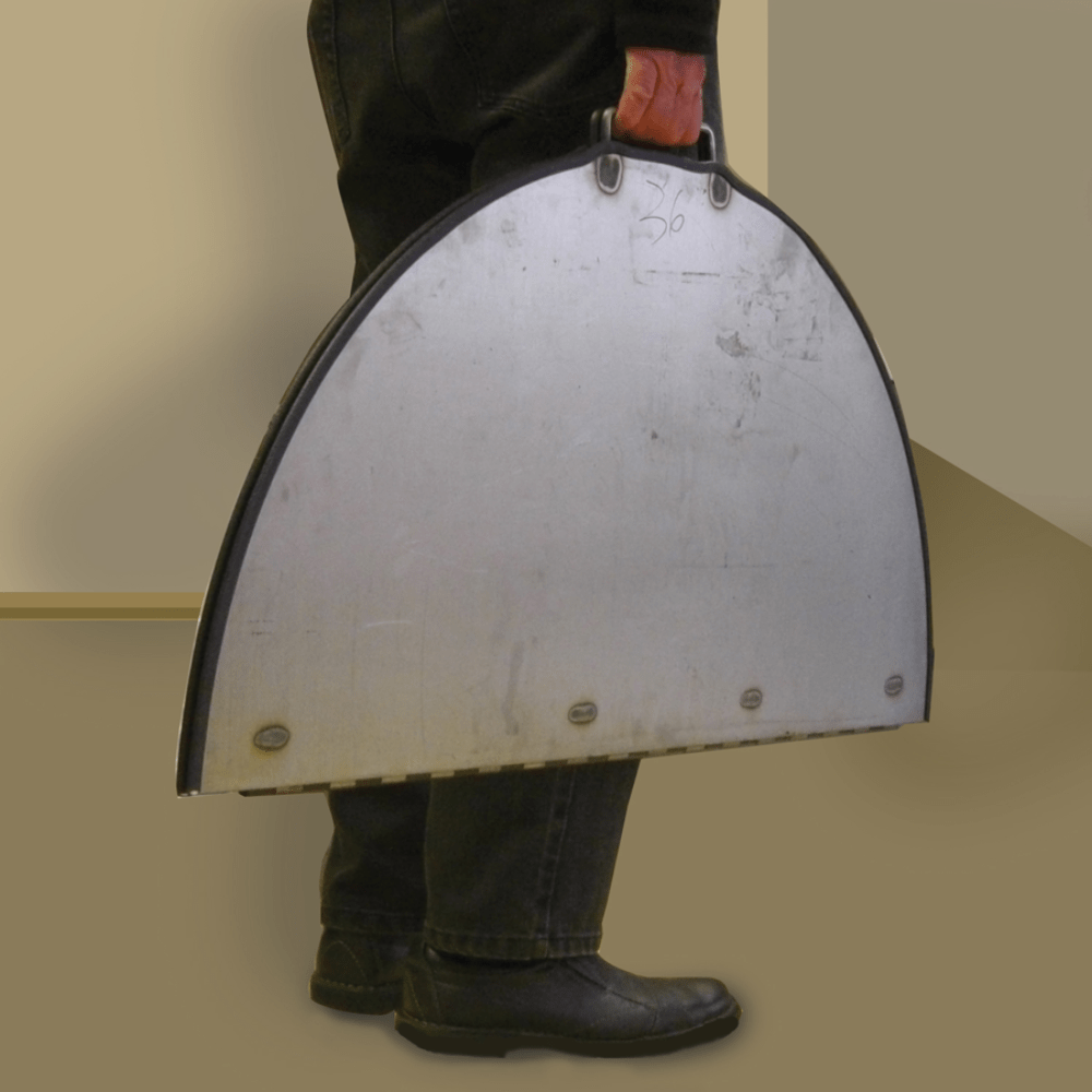 round fire pit cover folded up