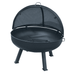 Modern Blaze Round Steel Fire Pit with Four Round Base and Fire Pit Screen