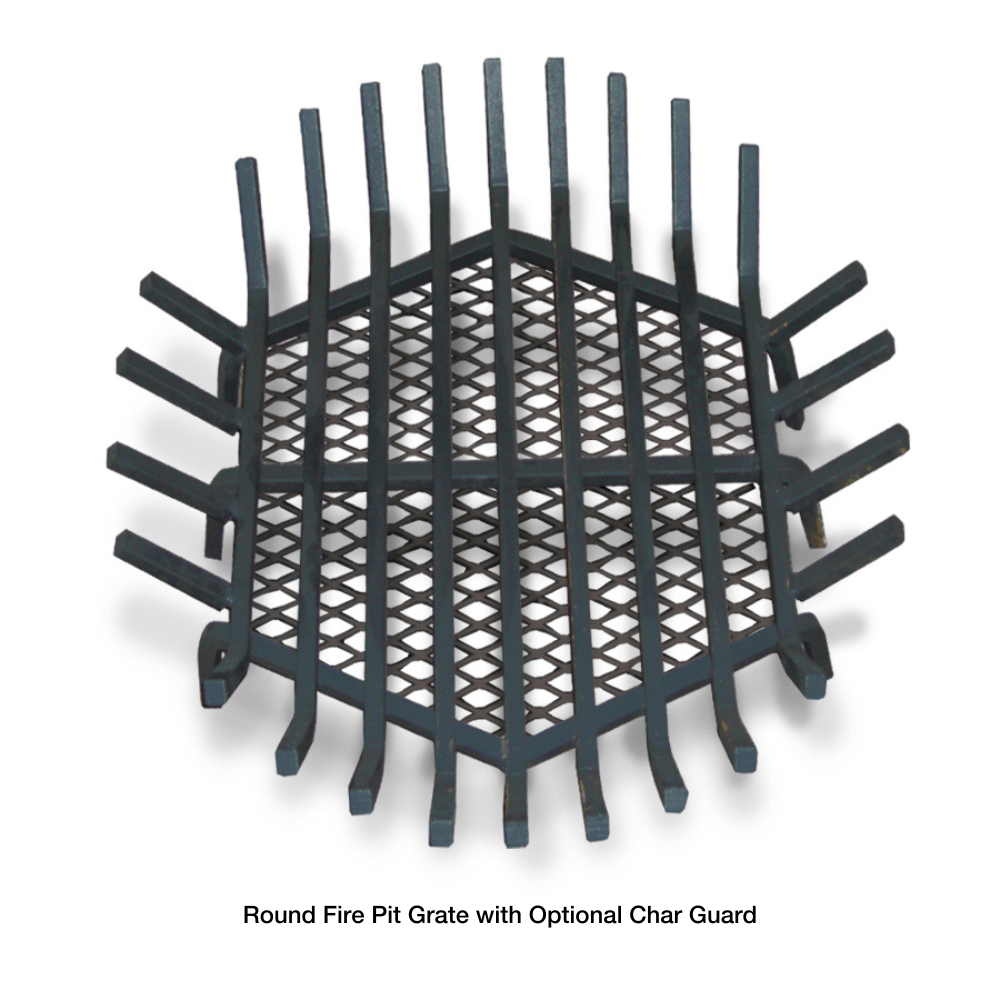 Modern Blaze Round Fire Pit Grate with Char Guard