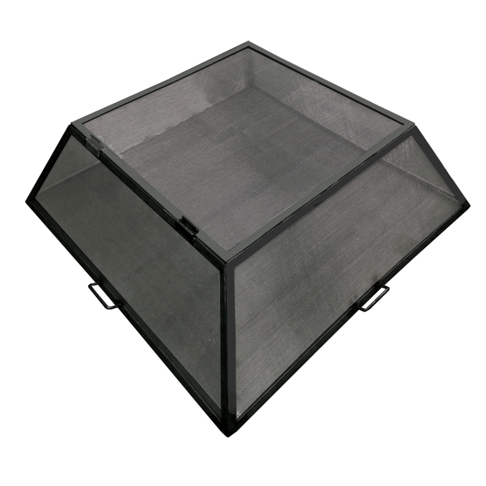 Modern Blaze Square Steel Fire Pit Screen