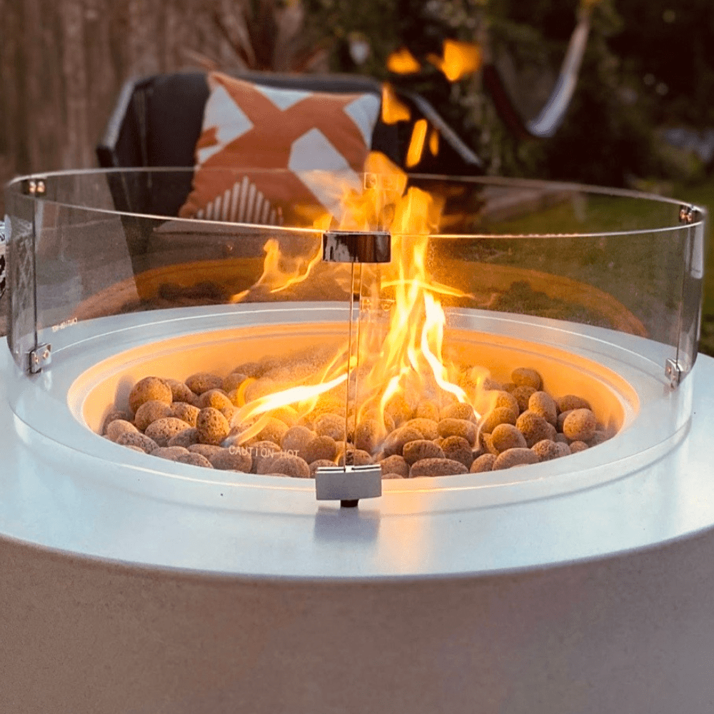 modern blaze round glass wind guard