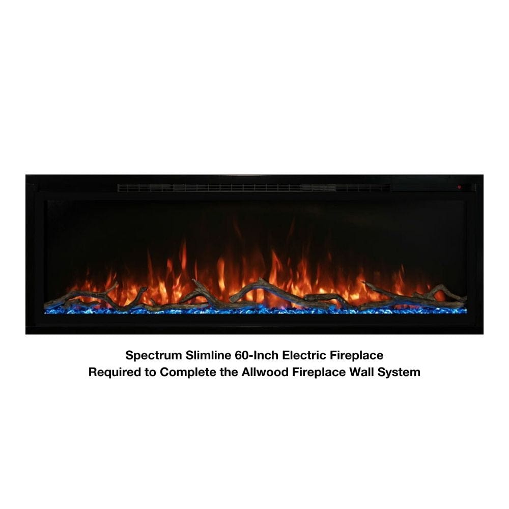 Modern Flames Spectrum Slimline 60-Inch Electric Fireplace Required to Complete the Allwood Fireplace Wall System