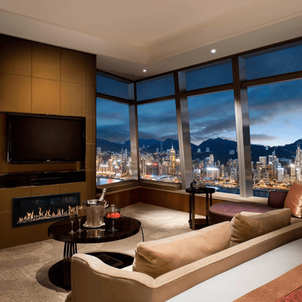 Modern Flames Orion Slim 52" Electric Fireplace in Luxe Bedroom