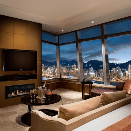 Modern Flames Orion Slim 52" Electric Fireplace in Luxe Bedroom