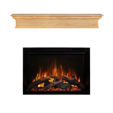 Modern Flames Redstone Electric Fireplace Insert with Traditional Elegant Wood Mantel