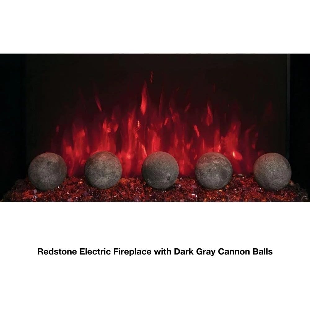 Redstone Electric Fireplace with Dark Gray Cannon Balls