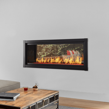 Monessen Artisan 48-Inch See-Through Vent-Free Gas Fireplace on exterior wall