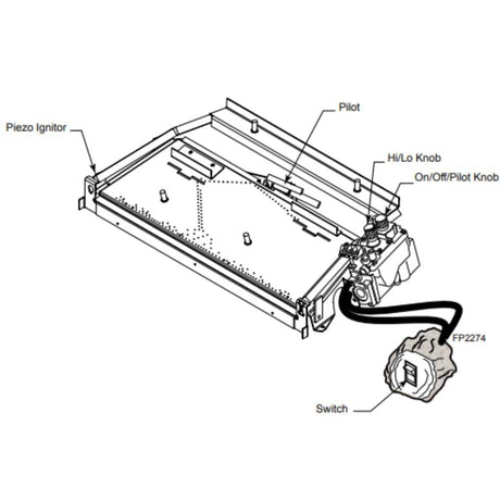 Millivolt Control 18-Inch Natural Blaze Gas Burner Diagram