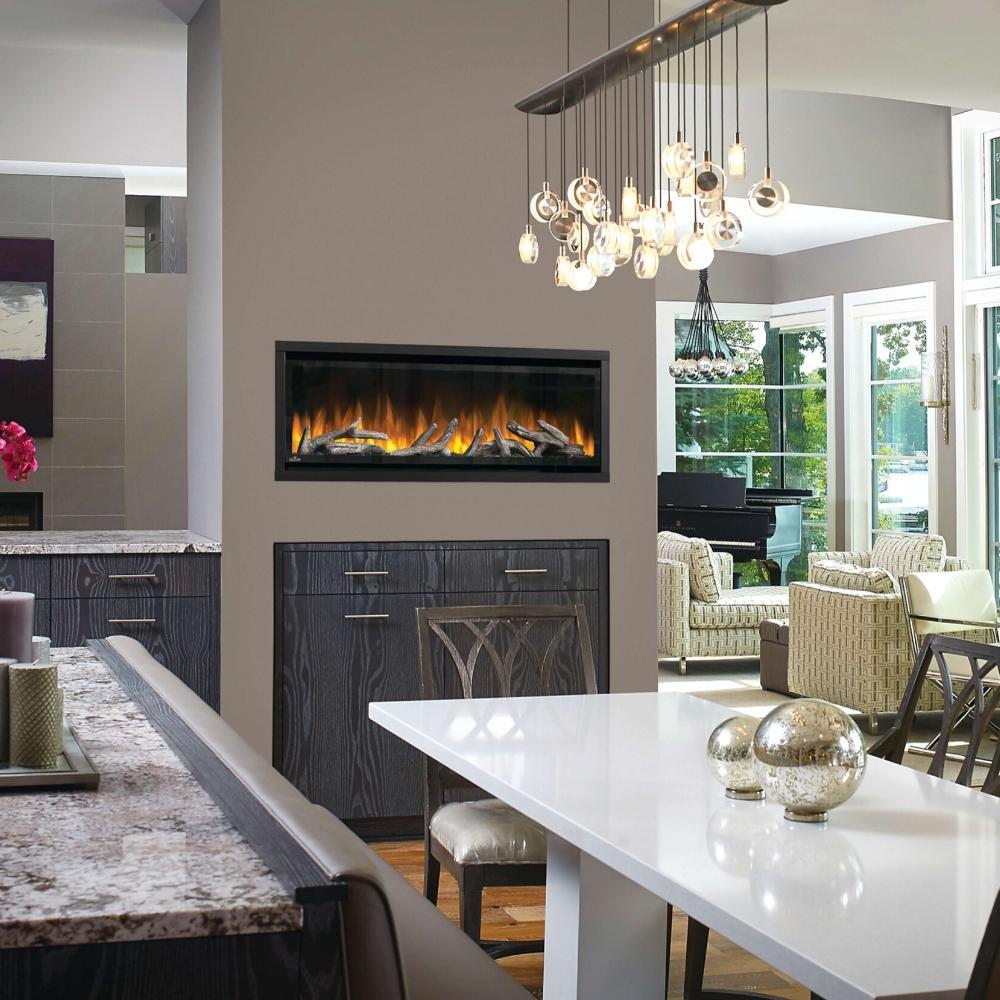 Napoleon Alluravision Deep 42" Built-in /Wall Mounted Electric Fireplace in Dining Area
