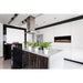Modern Linear Electric Fireplace in a Kitchen