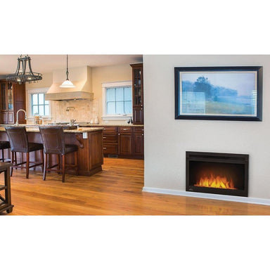 Napoleon Cinema™ Glass 27" Built-in Electric Firebox in a dining room