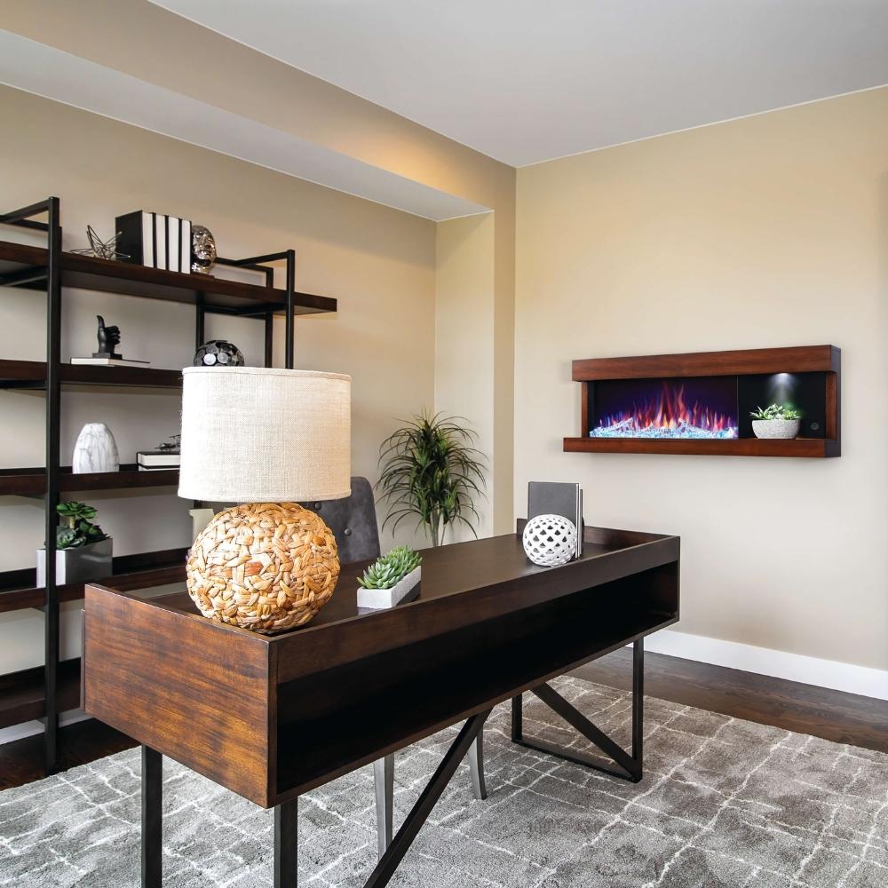 Napoleon Stylus Steinfeld in Office with Accent Light and multicolored flames