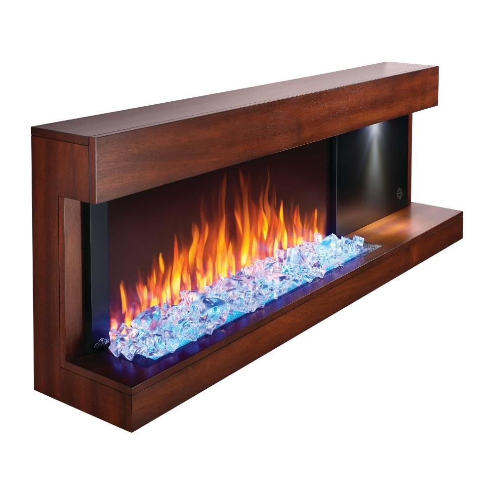 Napoleon Stylus Steinfeld - 59" Wall Mounted Electric Fireplace Angled View with Orange Flame