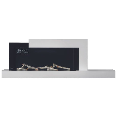 napoleon stylus cara elite wall mounted electric fireplace with birch logs turned off