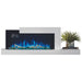 napoleon stylus cara elite electric fireplace with blue flames and green ember bed lights