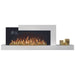 stylus cara elite electric fireplace with yellow flames and yellow ember bed lights