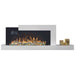 napoleon stylus cara elite electric fireplace with yellow flames and birch logs