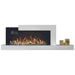 napoleon stylus cara elite electric fireplace with yellow flames and blue ember bed lights