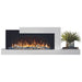 napoleon stylus cara elite electric fireplace with orange flames, crystals, and birch logs