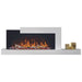 napoleon stylus cara elite electric fireplace with orange flames, red ember bed and logs