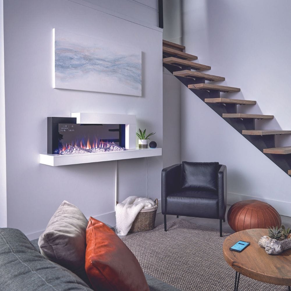 napoleon stylus cara elite electric fireplace with weather display panel