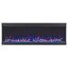 Napoleon Trivista Pictura 50" Electric Fireplace with blue orange flames, driftwood logs