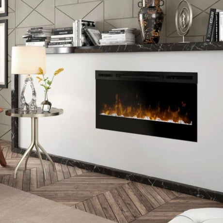 Nexfire 34" Linear Built-in/Wall Mounted Electric Fireplace in a living room