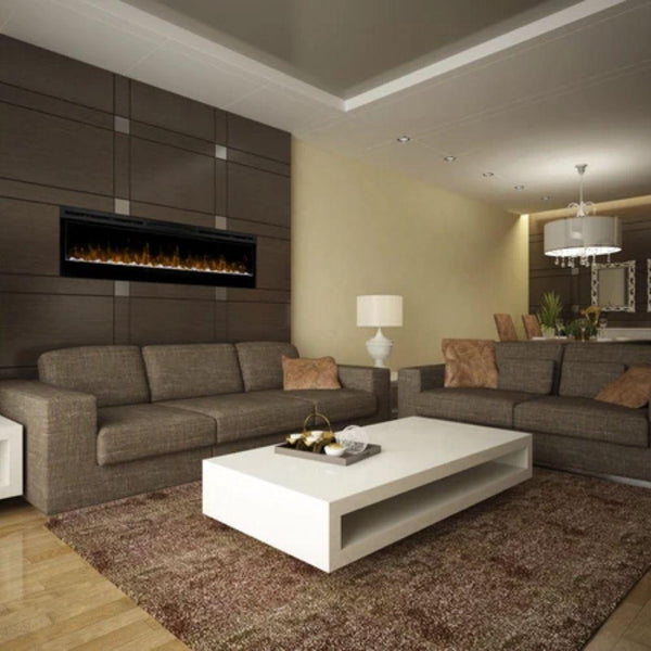 Nexfire 74 Linear Built-in/Wall Mounted Electric Fireplace as a wall accent in a living space