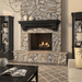 Pearl Mantels Celeste Espresso Wood Mantel Shelf above fireplace