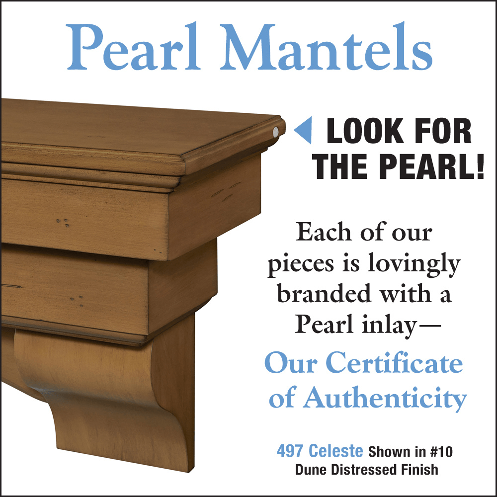 Inlay on Pearl Mantels Celeste Dune Wood Mantel Shelf